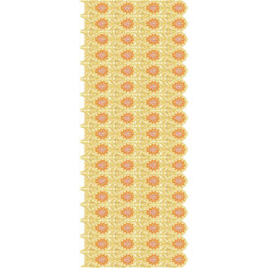 Royal Sherwani Embroidery Panel with Floral Rosette Pattern in Gold and Red