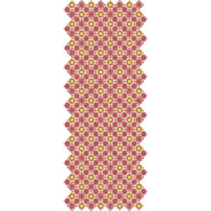 Vibrant Sherwani Embroidery with Diamond Lattice Floral Pattern and Multi-Color Rosette Detailing