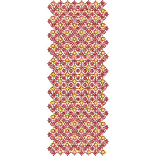 Vibrant Sherwani Embroidery with Diamond Lattice Floral Pattern and Multi-Color Rosette Detailing