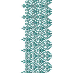 Ornamental Sherwani Border Embroidery with Wavy Lattice and Detailed Floral Motif Filling