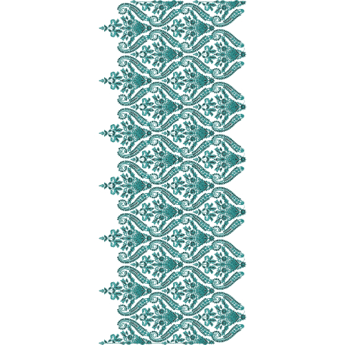 Ornamental Sherwani Border Embroidery with Wavy Lattice and Detailed Floral Motif Filling