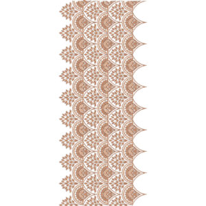 Elegant Sherwani Border Embroidery with Layered Scalloped Arches and Floral Spray Motifs