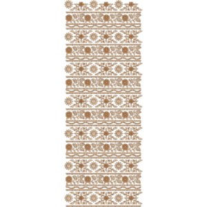 Traditional Sherwani Embroidery Panel with Horizontal Floral Bands and Ornamental Stripe Detailing