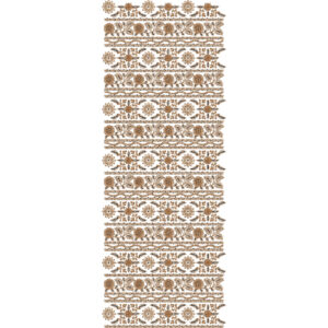 Heritage Sherwani Embroidery Panel with Dense Horizontal Floral Bands and Textured Line Accents