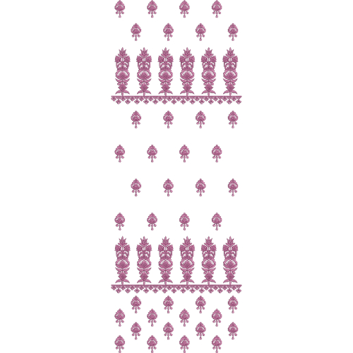 Traditional Sherwani Embroidery Design with Ornamental Kalash Border and Scattered Buta Motifs