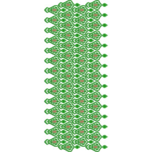 Decorative Sherwani Border Embroidery with Paisley Teardrop Motifs and Scalloped Edge Detailing