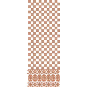 Geometric Checkered Sherwani Embroidery Design with Ornamental Floral Border Panel