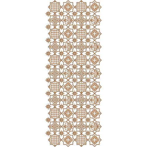 Structured Sherwani Embroidery with Square Grid Layout and Mixed Geometric Floral Motifs