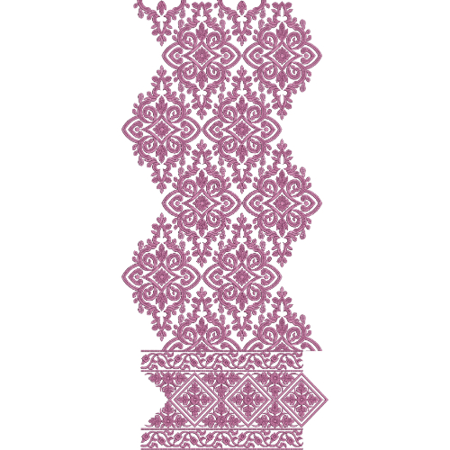 Ornamental Floral Medallion Sherwani Embroidery Design with Diamond Border Panel