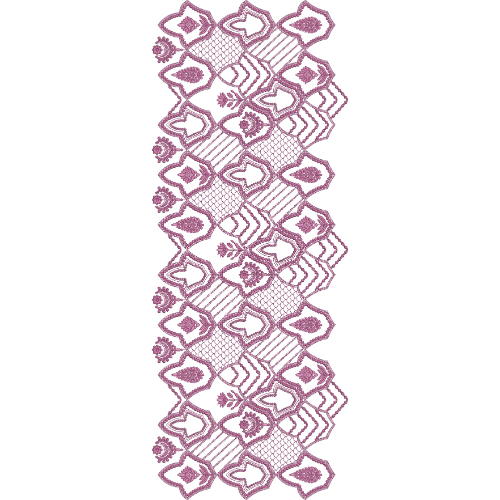 Abstract Geometric Floral Sherwani Embroidery Design with Layered Motif and Textured Fill Pattern