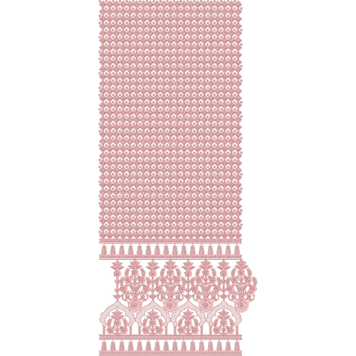 Micro Diamond Jaal Sherwani Embroidery Design with Heavy Mughal Floral Border Panel