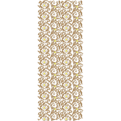 Ornamental Floral Vine Sherwani Embroidery Design with Highlighted Rosette Jaal Pattern