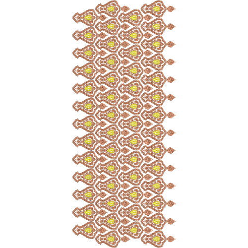 Ornamental Paisley Diamond Sherwani Embroidery Design with Highlighted Buta Grid Pattern