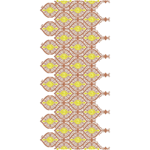 Highlighted Ornamental Diamond Lattice Sherwani Embroidery Design with Floral Center Accents