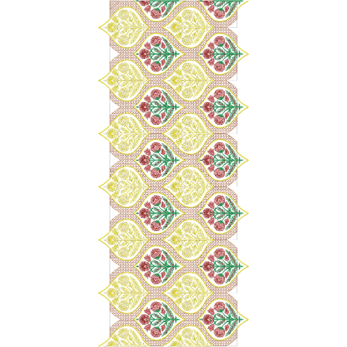 Multicolor Floral Diamond Sherwani Embroidery Design with Highlighted Botanical Medallion Pattern