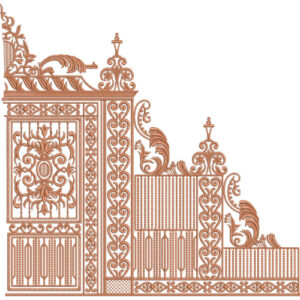 Royal Mughal Panel Sherwani Embroidery Design with Ornamental Architectural Border
