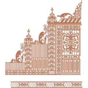 Royal Mughal Architectural Sherwani Embroidery Design with Ornamental Panel Border