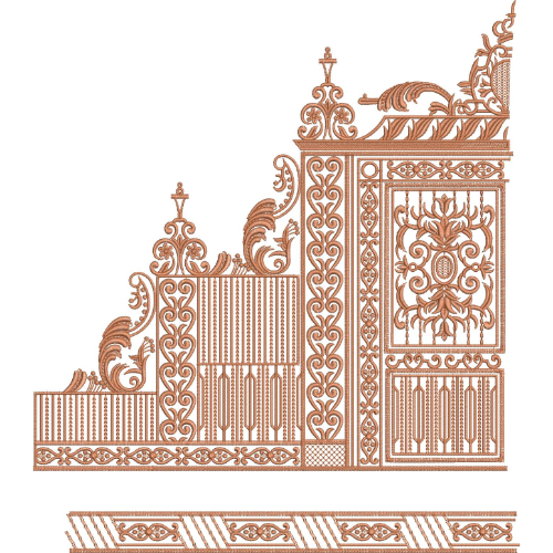 Royal Mughal Architectural Sherwani Embroidery Design with Ornamental Panel Border