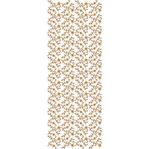 Elegant Sherwani Embroidery Panel with Mughal Floral Vine Motifs