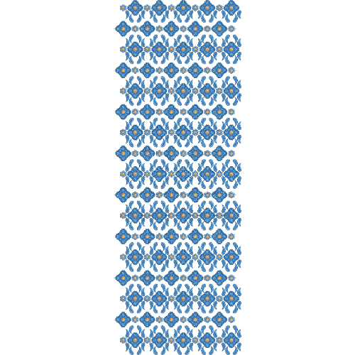 Stylish Sherwani Embroidery Panel with Blue Floral Buti and Vine Pattern