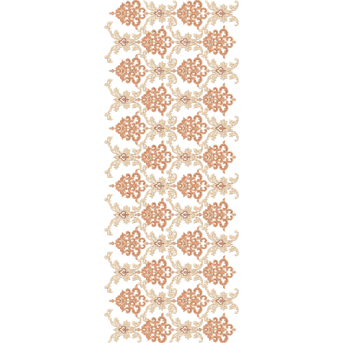 Elegant Sherwani Embroidery Panel with Ornamental Floral Medallion and Vine Design