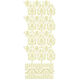 Royal Sherwani Embroidery Panel with Ornamental Floral Motifs and Decorative Border