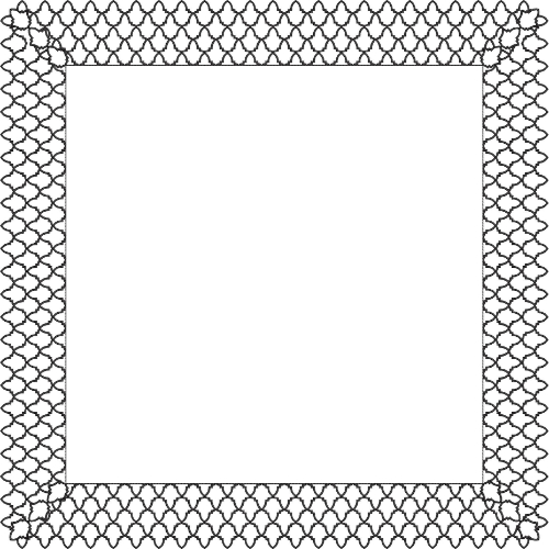 Minimalist Embroidery Border Design with Repeating Geometric Loop Pattern