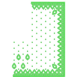 Stylish Saree Corner Embroidery Design with Intricate Cutwork Border and Paisley Buti Layout
