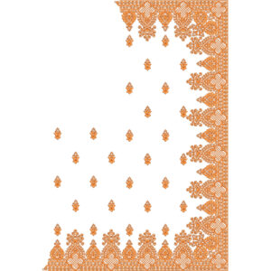 Elegant Saree Corner Embroidery Design with Ornamental Lace Border and Buti Motif Arrangement