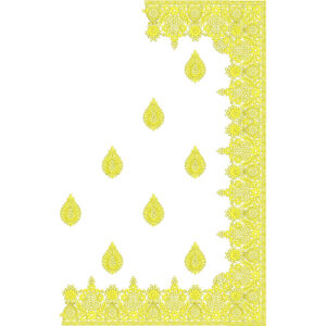 Elegant Saree Corner Embroidery Design with Dense Floral Lace Border and Paisley Buti Motifs