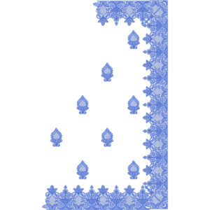Classic Saree Corner Embroidery Design with Ornamental Floral Border and Paisley Buti Layout
