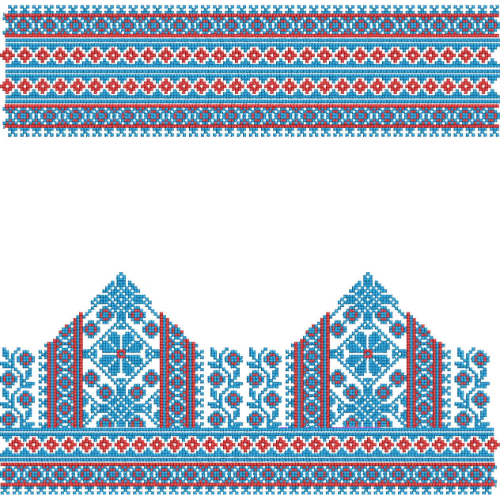Traditional Geometric Lace Embroidery with Folk-Inspired Motifs and Structured Borders