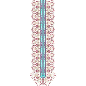 Elegant Straight Neck Embroidery Design with Traditional Floral Border Pattern