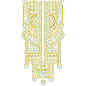 Elegant traditional neck embroidery design