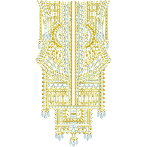 Elegant traditional neck embroidery design
