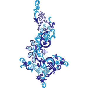 Elegant Ornamental Floral Scroll Embroidery Machine Design with Decorative Cross Stitch Pattern