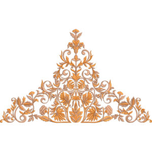Elegant Ornamental Floral Border Embroidery Machine Design with Decorative Scrollwork Pattern