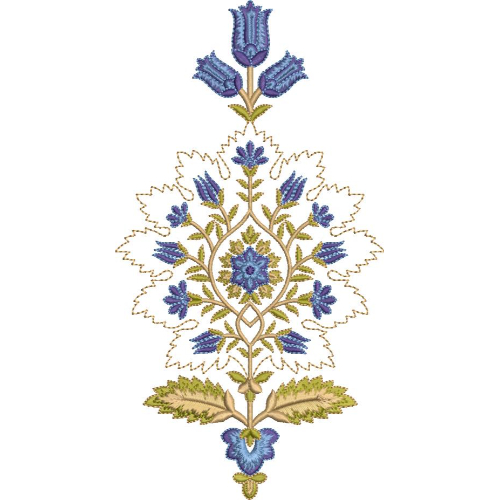 Elegant Ornamental Floral Medallion Embroidery Machine Design with Decorative Botanical Pattern