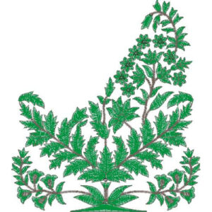 Elegant Botanical Leaf Embroidery Machine Design with Decorative Herbal Floral Pattern