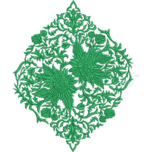 Elegant Ornamental Floral Medallion Embroidery Machine Design with Decorative Botanical Scroll Pattern
