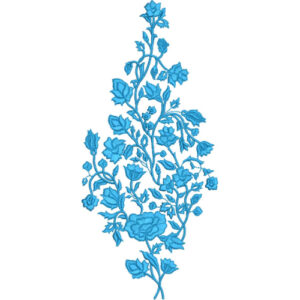 Elegant Floral Vine Embroidery Machine Design with Decorative Rose Botanical Pattern