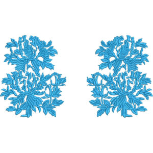 Elegant Mirrored Floral Motif Embroidery Machine Design with Decorative Botanical Pattern Set