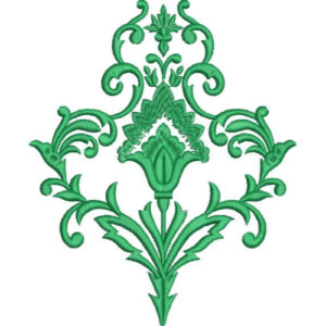 Elegant Ornamental Floral Scroll Embroidery Machine Design with Decorative Botanical Damask Pattern