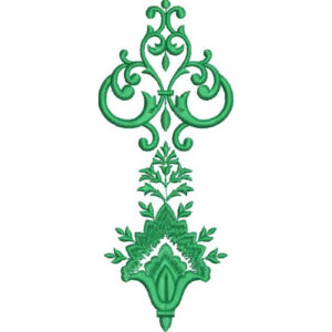 Elegant Ornamental Botanical Scroll Embroidery Machine Design with Decorative Damask Floral Pattern