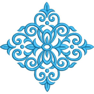 Elegant Ornamental Floral Medallion Embroidery Machine Design with Decorative Scrollwork Pattern