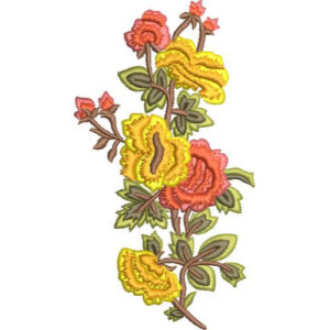 Elegant Vintage Floral Branch Embroidery Machine Design with Decorative Botanical Blossom Pattern