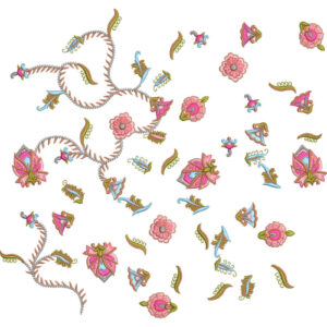 Elegant Floral Embroidery Machine Design Motif Set with Decorative Botanical Elements Collection