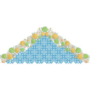 Elegant Floral Rose Arch Geometric Lattice Decorative Panel Lace Embroidery Design