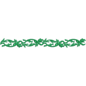 Elegant Intertwined Leafy Vine Scrollwork Repeating Ornamental Border Lace Embroidery Design