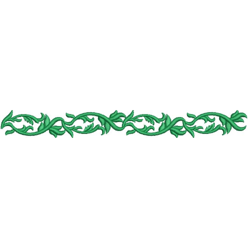 Elegant Intertwined Leafy Vine Scrollwork Repeating Ornamental Border Lace Embroidery Design